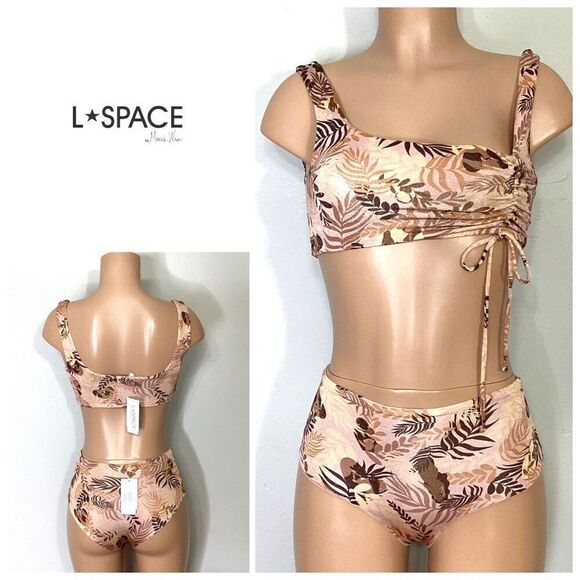 L*SPACE shimmer brown bikini set. Small. Retails $198 - Picture 1 of 8